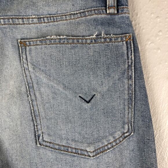 Hudson Blue Quiet Light Wash Rosie Mid Rise Wide Leg Crop Denim Jeans Pants - Picture 6 of 9